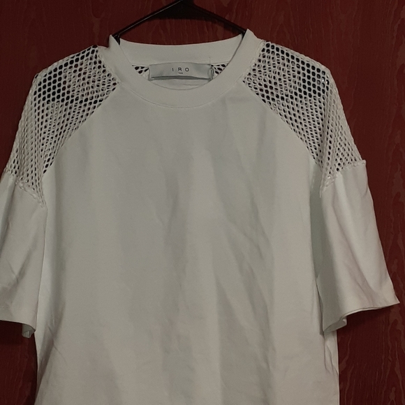 IRO PARIS OLDOZ WHITE BLOUSE WOMEN'S SIZE XS SHORT SLEEVE NWT - Picture 2 of 10